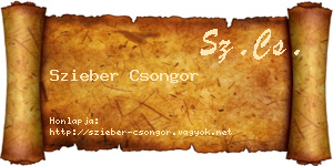 Szieber Csongor névjegykártya